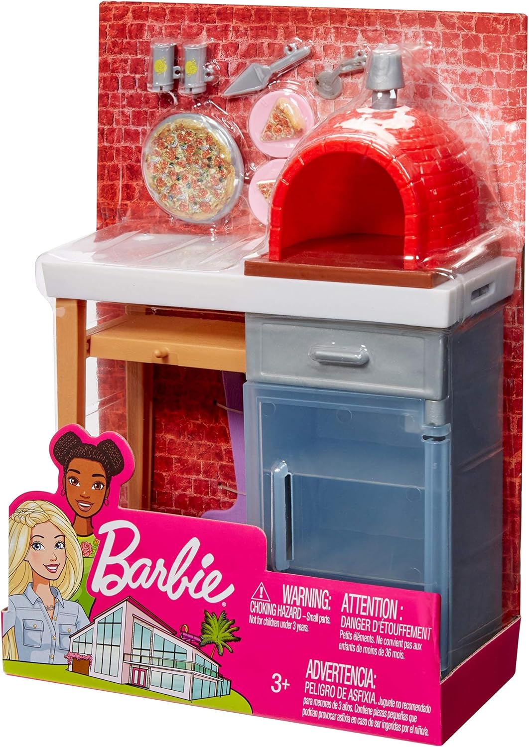 Barbie Möbel Outdoor Pizza Oven Pizza Spielset, Pizza Spielset