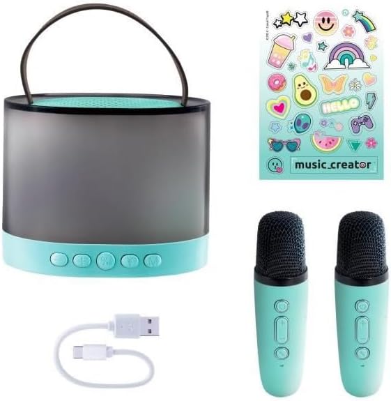 Canal Toys – Creator Mini Karaoke Station – Bluetooth-Partybox mit LED-Licht, 2 kabellosen Mikrofone