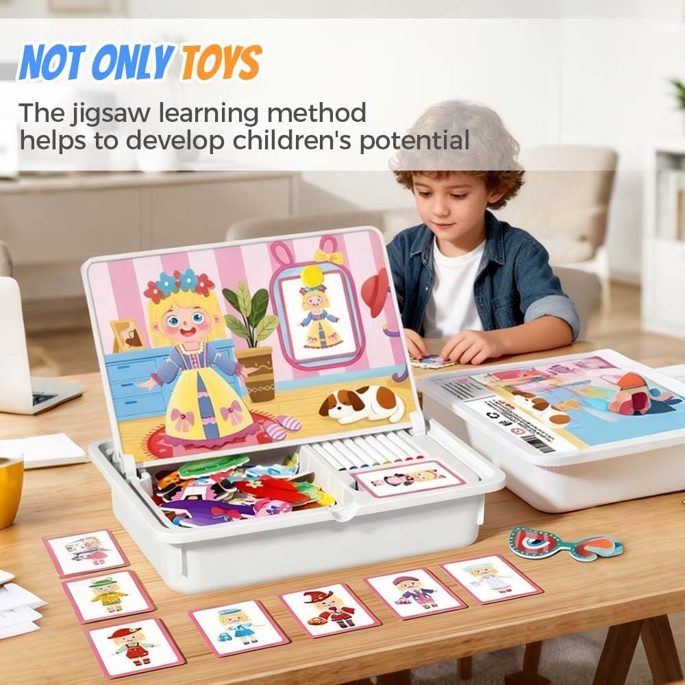 3 In 1 Magnetische Puzzle für Kinder, Neu Magnetspiel, Pädagogisches Magnetgeschenk Montessori Spiel