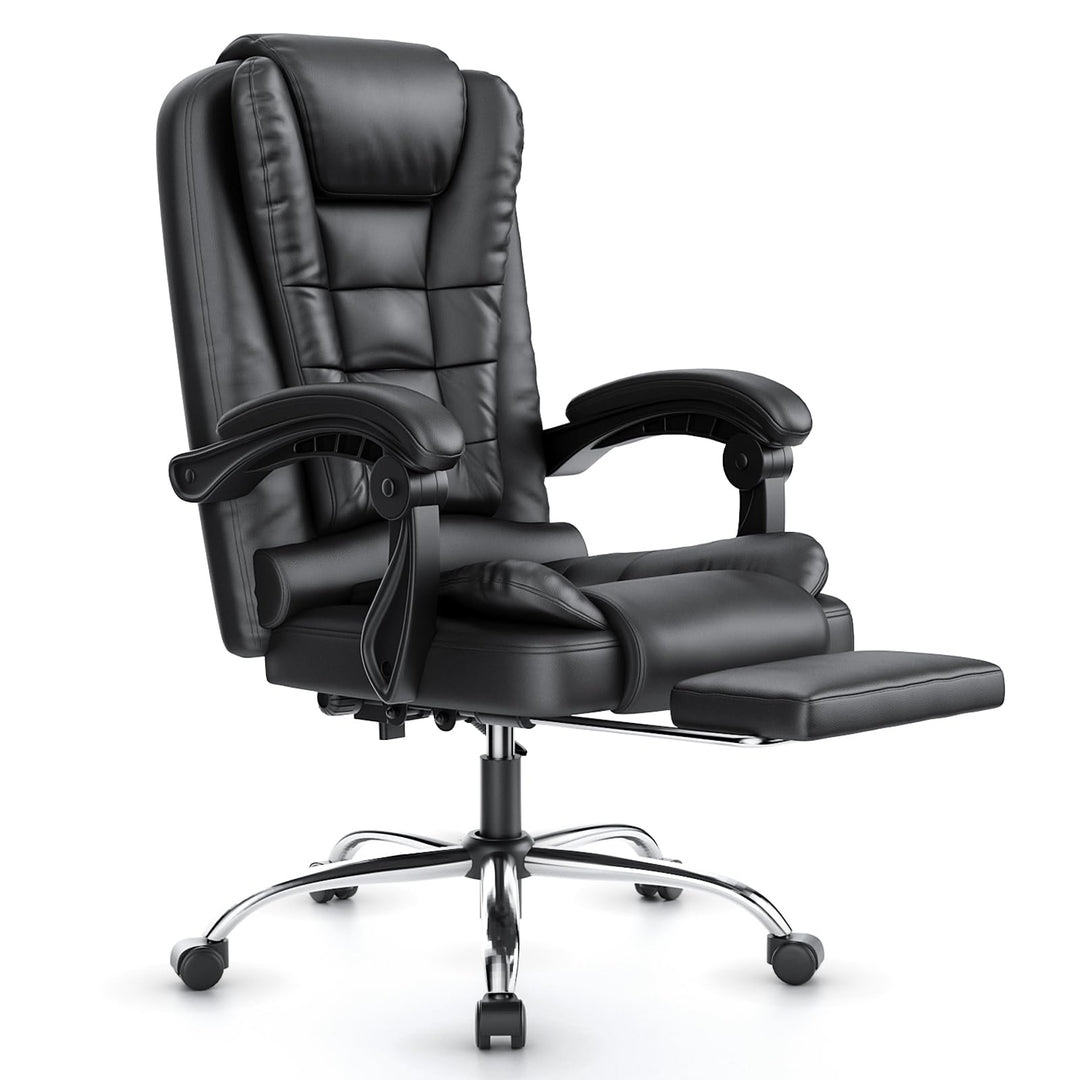 naspaluro Chefsessel Bürostuhl mit Fussstütze, Ergonomischer Schreibtischstuhl mit Hoher Rückenlehne