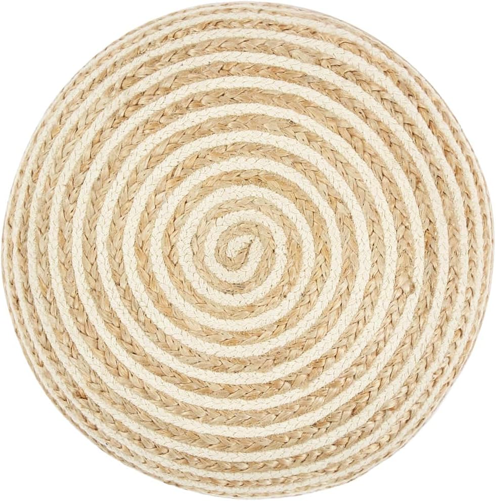 TEWTX7 Hand gestrickter Puff, Ottoman für Wohnzimmer und Schlafzimmer, Flechtoptik, Couch Hocker, Si