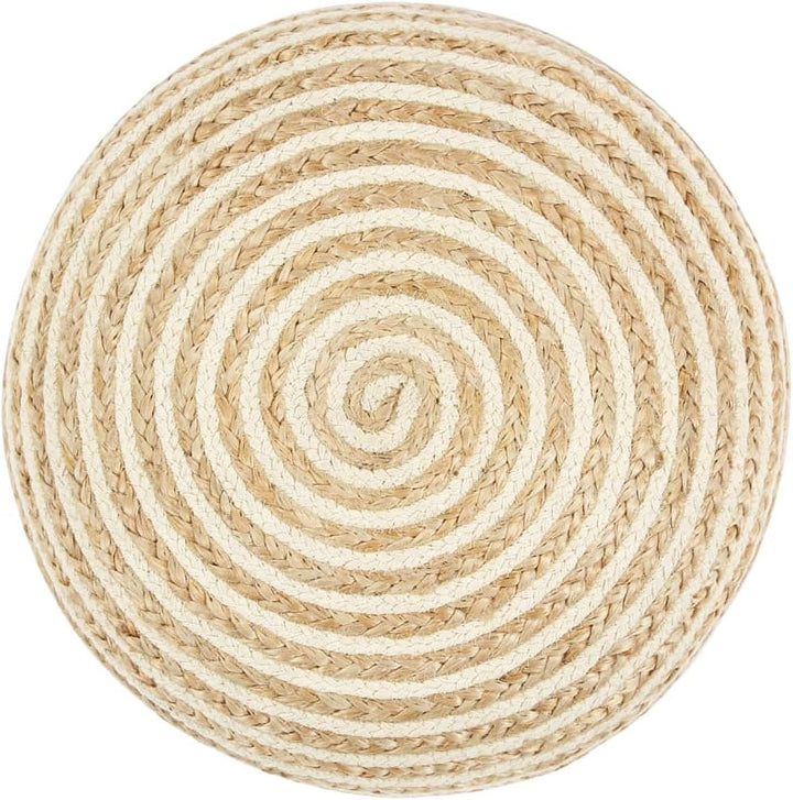 TEWTX7 Hand gestrickter Puff, Ottoman für Wohnzimmer und Schlafzimmer, Flechtoptik, Couch Hocker, Si