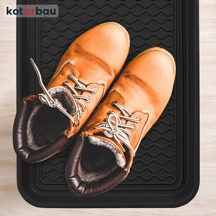 KOTARBAU® 2er Set Schuhabtropfschale 38x50cm Abtropfmatte Schuhe Schwarz Schuhmatte Abtropfmatte Kun
