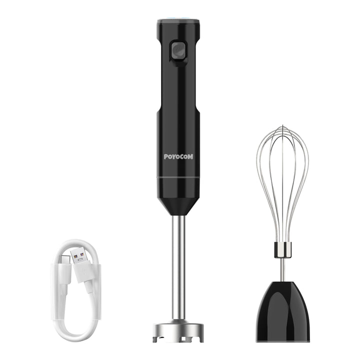 POYOCOM Akku-Stabmixer, kabelloser Stabmixer mit TYP-C-Kabel, Schneebesen für Smoothies, Milchshakes