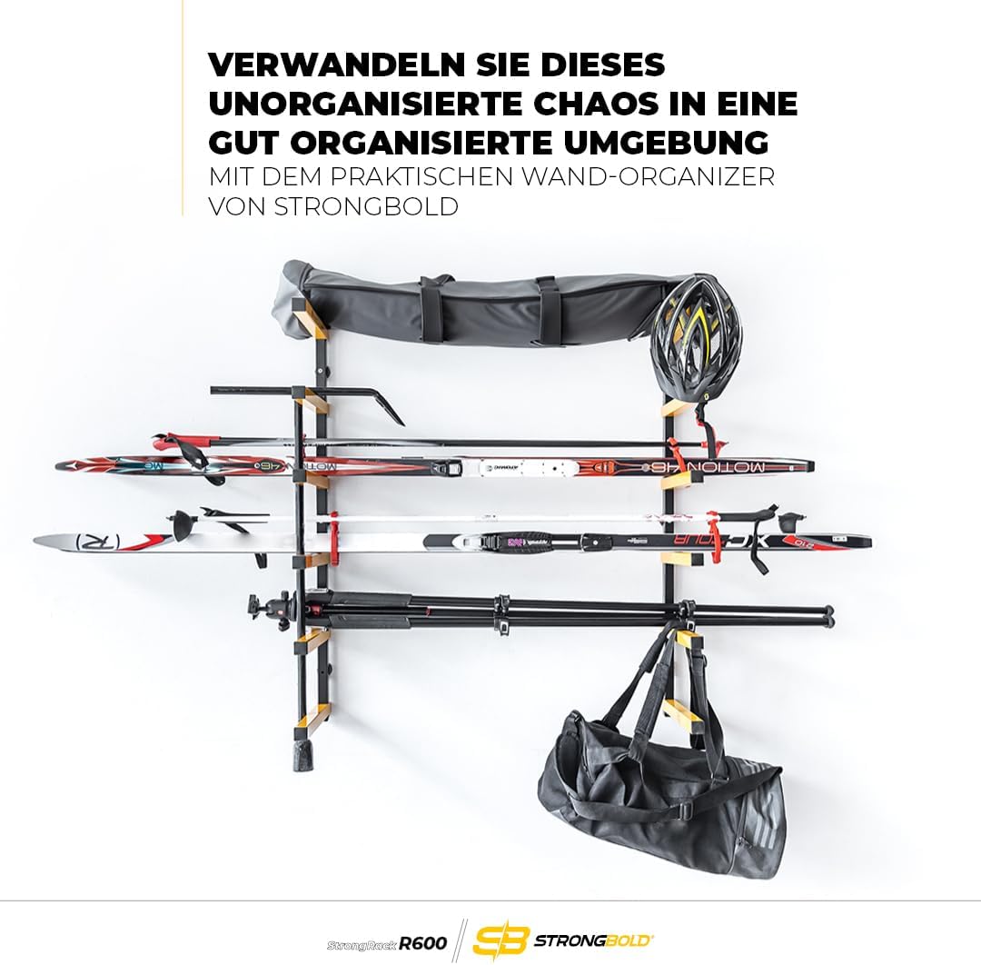 StrongRack R600 Schwerlastregal ⏐ Aufbewahrung Regal und Garage Organizer mit 6 Ebenen ⏐ Wandhalteru