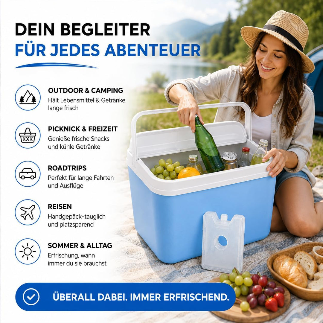 Premium Kühlbox 15L mit mobilem Kühlakku & Kühlelement – Maximale Kühlleistung & Lange Frische - Küh