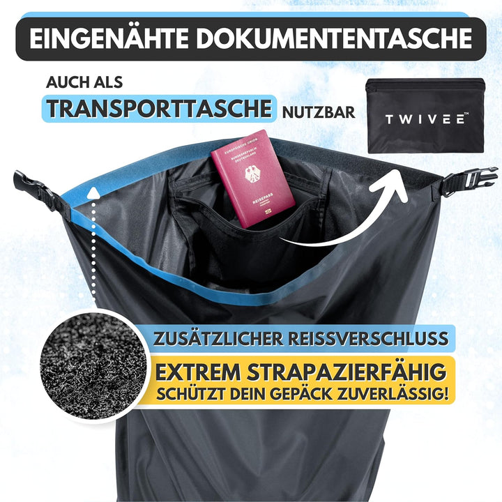 TWIVEE - 2 in 1 Rucksack Schutzhülle und Regenschutz - Flight Cover für Backpack - Flugzeug - Überzu