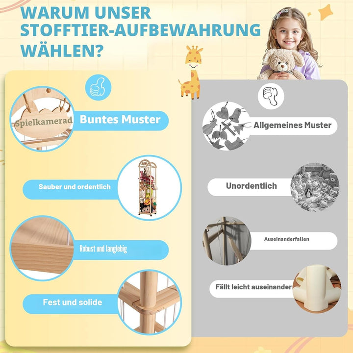 Stofftier-Aufbewahrungs-Organizer, Zoo-Spielzeughalter für Kinderzimmer, Spielzimmer, Schlafzimmer