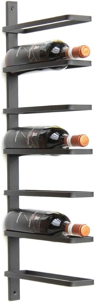 DanDiBo Weinregal Metall Wand Schwarz 93885 Flaschenregal Flaschenhalter Wandmontage Modern Wandhalt