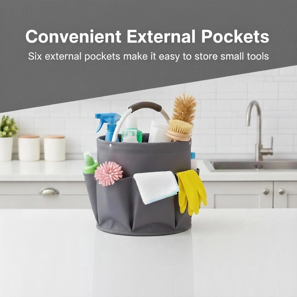 Reinigungs-Caddy, Putzmittel Organizer, Faltbarer Putztasche, Aufbewahrungskorb Mit Griff, Werkzeugk