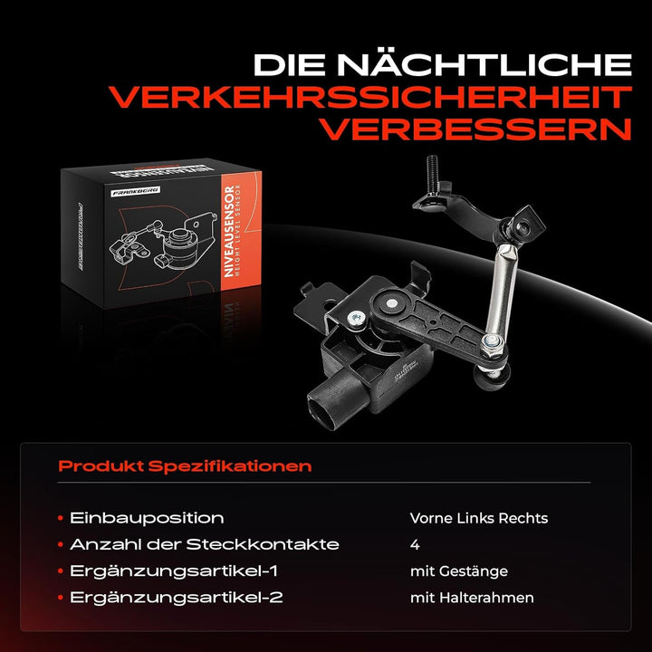 Frankberg Niveausensor mit Gestänge Leuchtweiten Vorne für A3 8P1 8PA Golf 5M1 521 1K1 1K5 5K1 AJ5 5