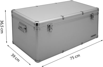 Aluminium-Rahmenkoffer Transport-Box, Koffer in Silber mit 82 Liter Volumen 082 Liter Silber, 082 Li