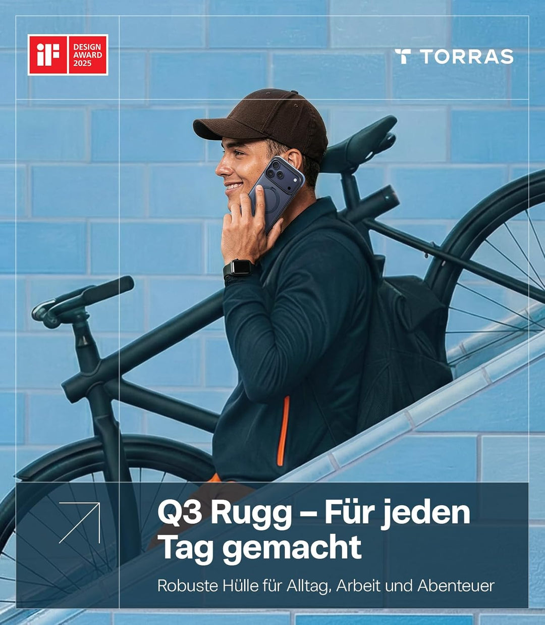 TORRAS Ostand Q3 Rugg für iPhone 17 Pro Hülle, Extrem rutschfest & fingerabdruckfrei, 360° Ständer f