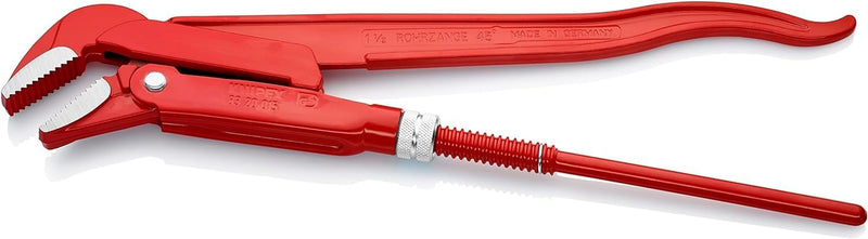 KNIPEX Rohrzange 45 Grad abgewinkeltes Maul, Chrom-Vanadium, rot pulverbeschichtet, 430 mm, 83 20 01