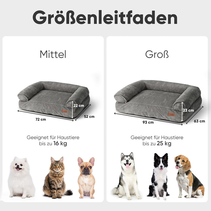 FUKUMARU Katzensofa Bett, Corduroy Gemütliches Katzenbett für drinnen mit abnehmbarem waschbarem Bez