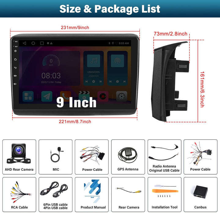 SIXTOP 2G+64G Android 13 Autoradio für FIAT Ducato 2010/Citroen Jumper/Peugeot Boxer Wireless CarPla
