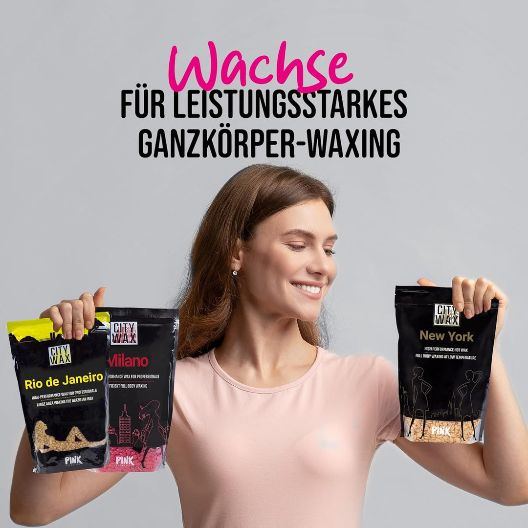 PINK Cosmetics - CITY WAX New York 1 kg - Sanftes Full Body Waxing mit Wachsperlen in Profi-Qualität