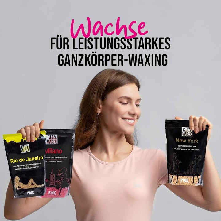 PINK Cosmetics - CITY WAX New York 1 kg - Sanftes Full Body Waxing mit Wachsperlen in Profi-Qualität