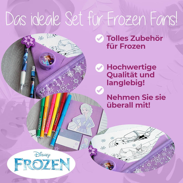 Disney - Frozen Federmäppchen für Mädchen - Frozen Stifte -Set mit Bleistiften, Stickern und Zeichen