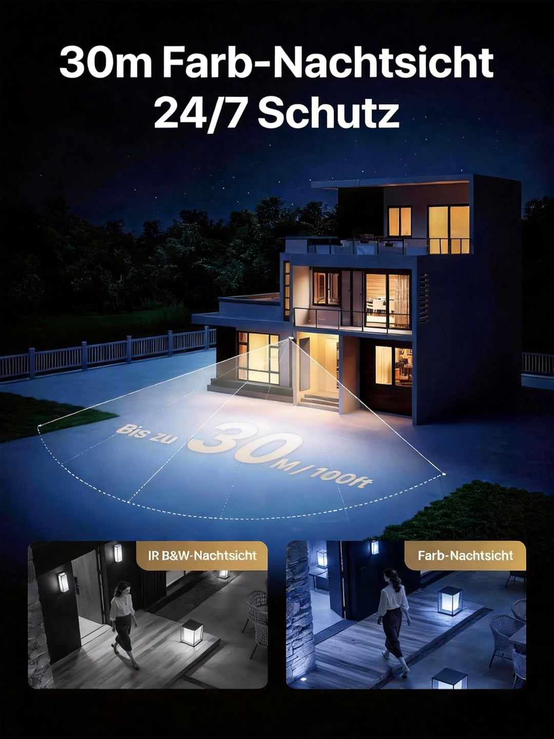 Tenda PoE Überwachungskamera Set Aussen, 8X 4MP CCTV Camera Outdoor + 1TB HDD + NVR (Unterstützt bis