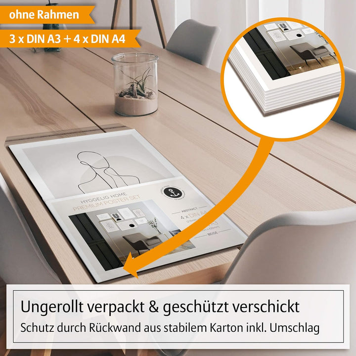 Hyggelig Home Premium Poster Set - 7 passende Bilder im stilvollen Set - Collage Bild Wand Deko - Se