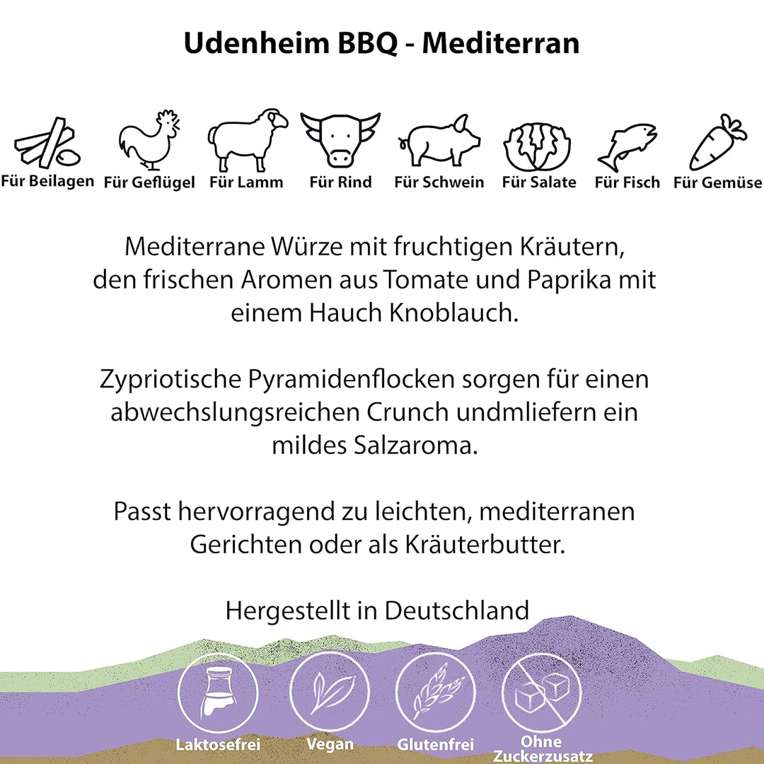 Royal Spice Udenheim Mediterran Gewürzmischung 200g – BBQ Gewürz für Fleisch, Chicken, Kräuterbutter