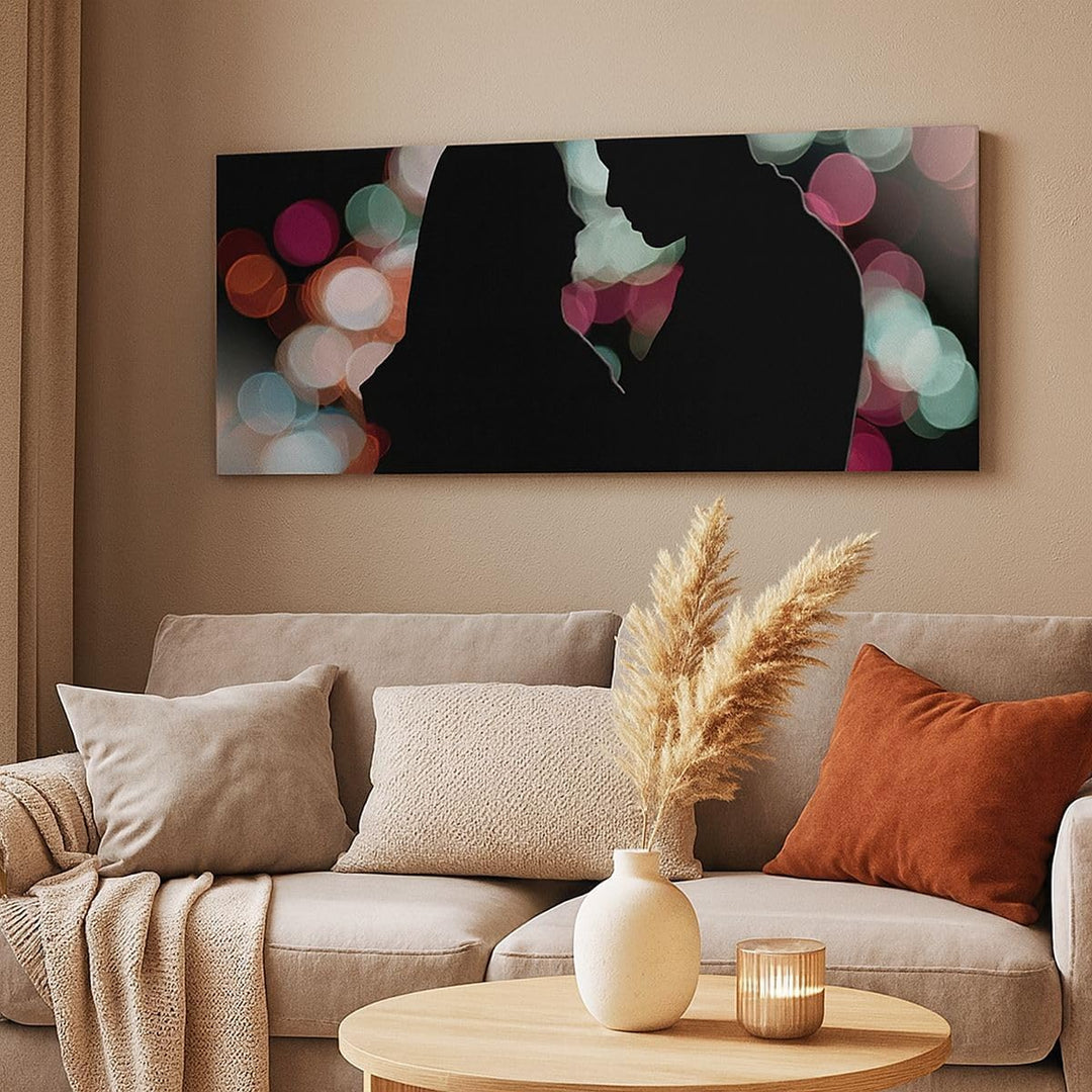 Panorama Bilder auf Leinwand 100x40cm Leinwandbild Paar Liebe Beziehung Gross Wanddeko Bild Schlafzi