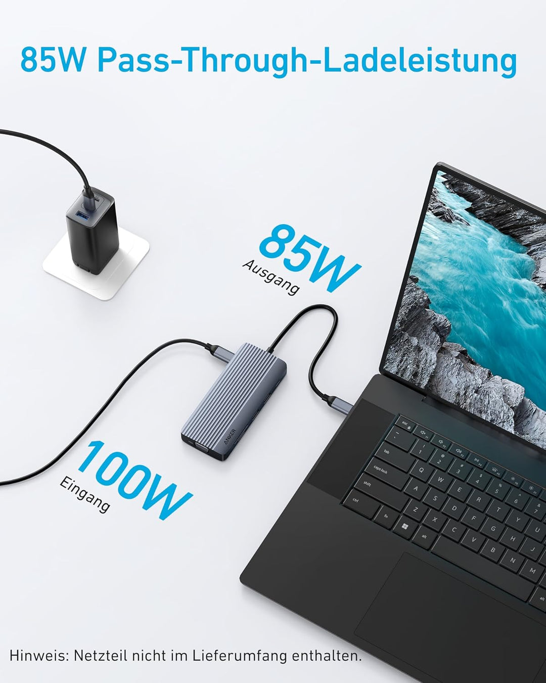 Anker Dual-Display USB-C Hub (10-in-1), 4K@30Hz HDMI Display mit 100W Max Power Delivery, 5 Gbit/s U