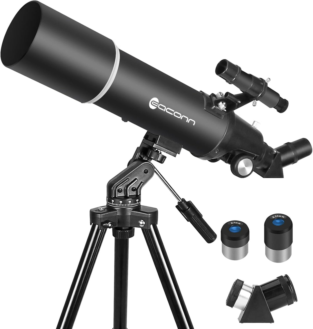 Teleskope für Erwachsene Astronomie, 80mm Aperture 600mm Refraktor Teleskop für Kinder, Anfänger, BA