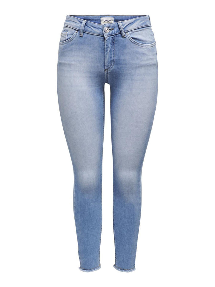 ONLY Damen ONLBLUSH Life MID SK ANK RAW REA155 15250087 XL Grau (Light Medium Blue Denim), XL Grau (