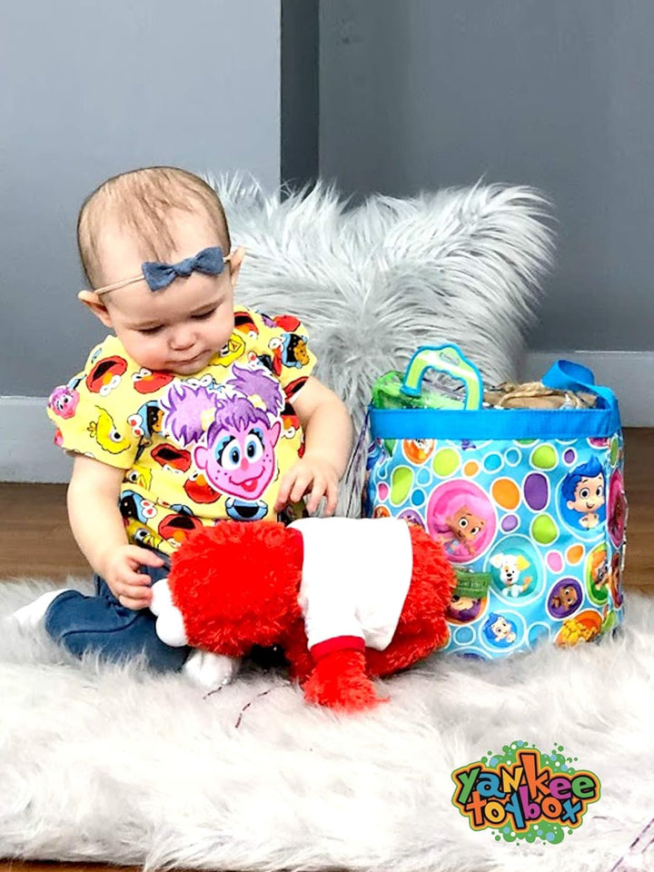 Bubble Guppies Boys Girls Collapsible Nylon Easter Basket Bucket Gift Tote Bag (One Size, Blue) Einh