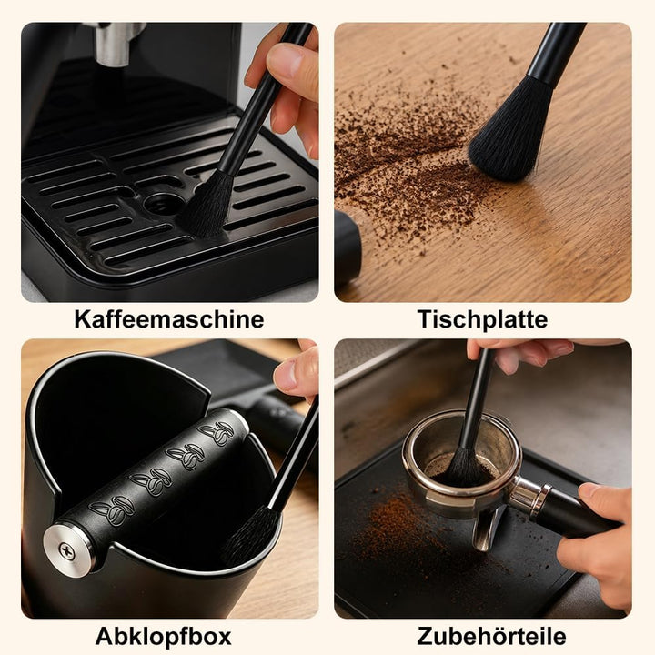 Abklopfbehälter für Siebträger, Espresso Kaffeesatz Abschlagbehälter mit Abnehmbarer Knock Bar und B