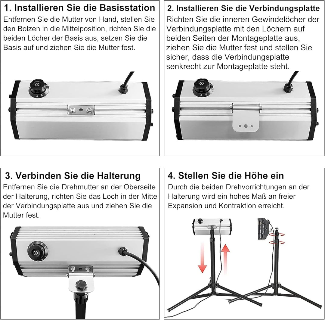 DATOUBOSS Lacktrockner 2000 W Kurzwellen Infrarot Lacklampe Autotrockner Autobackbereich 650 * 500 m