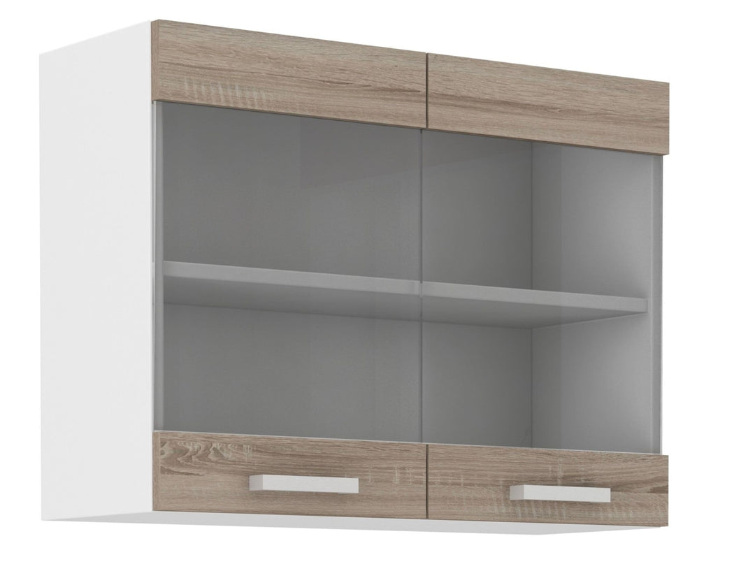 Kuechen-preisbombe Küchen Glashängeschrank 80 cm für das Modell,Dave 240 Eiche Sonoma Trüffel'