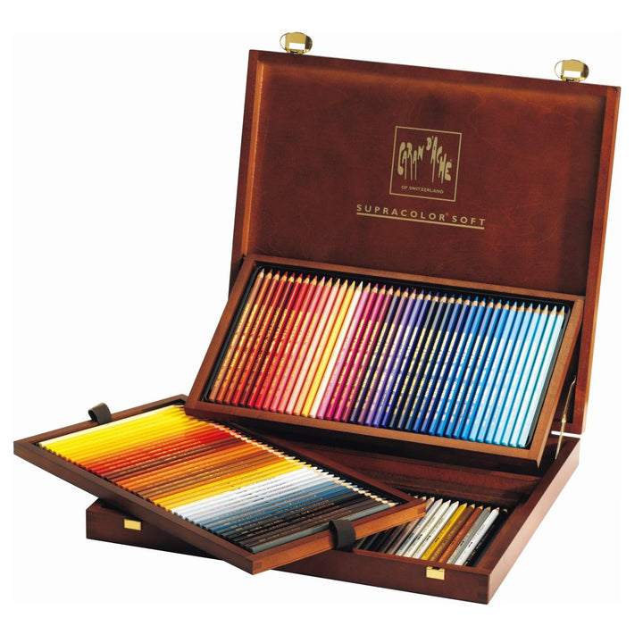 Caran 3888.92 D'ache Supracolor 120 Farbstifte im Holzkoffer multi
