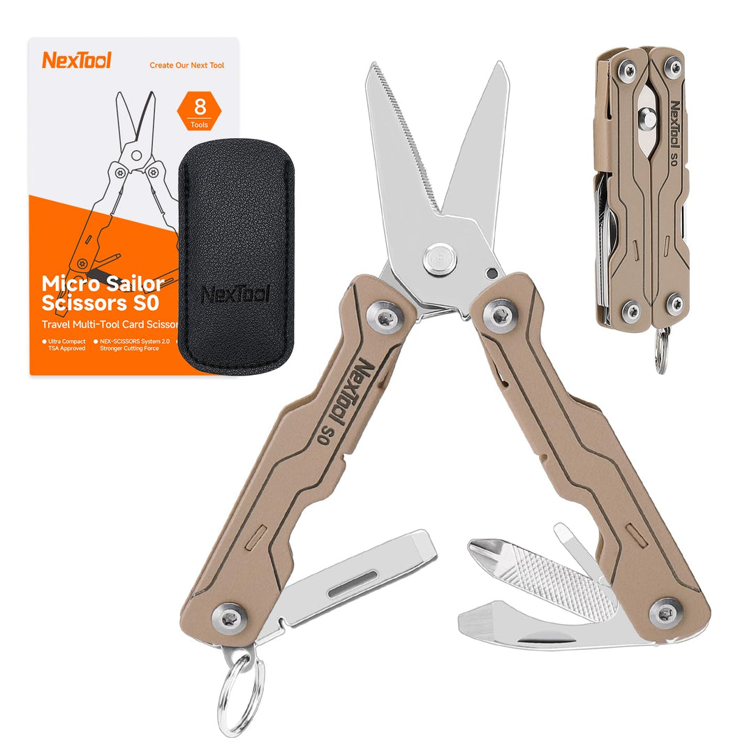 NexTool Multitool Mini Sailor Scissors S0,8-in-1 Micro Ultraleicht EDC Multitool für Schlüsselbund m