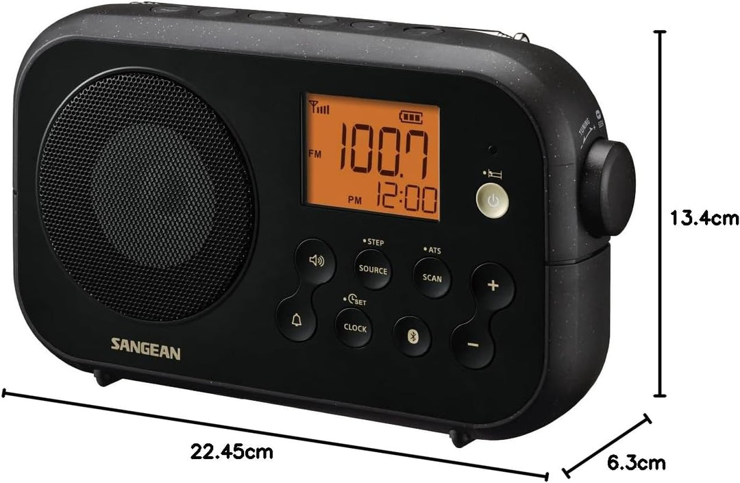 PR-D12BT Black (Traveller 120) UKW Kofferradio wiederaufladbar