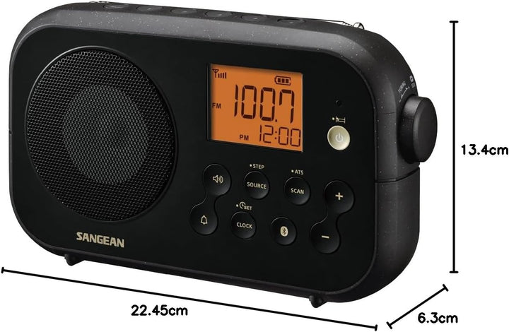 PR-D12BT Black (Traveller 120) UKW Kofferradio wiederaufladbar