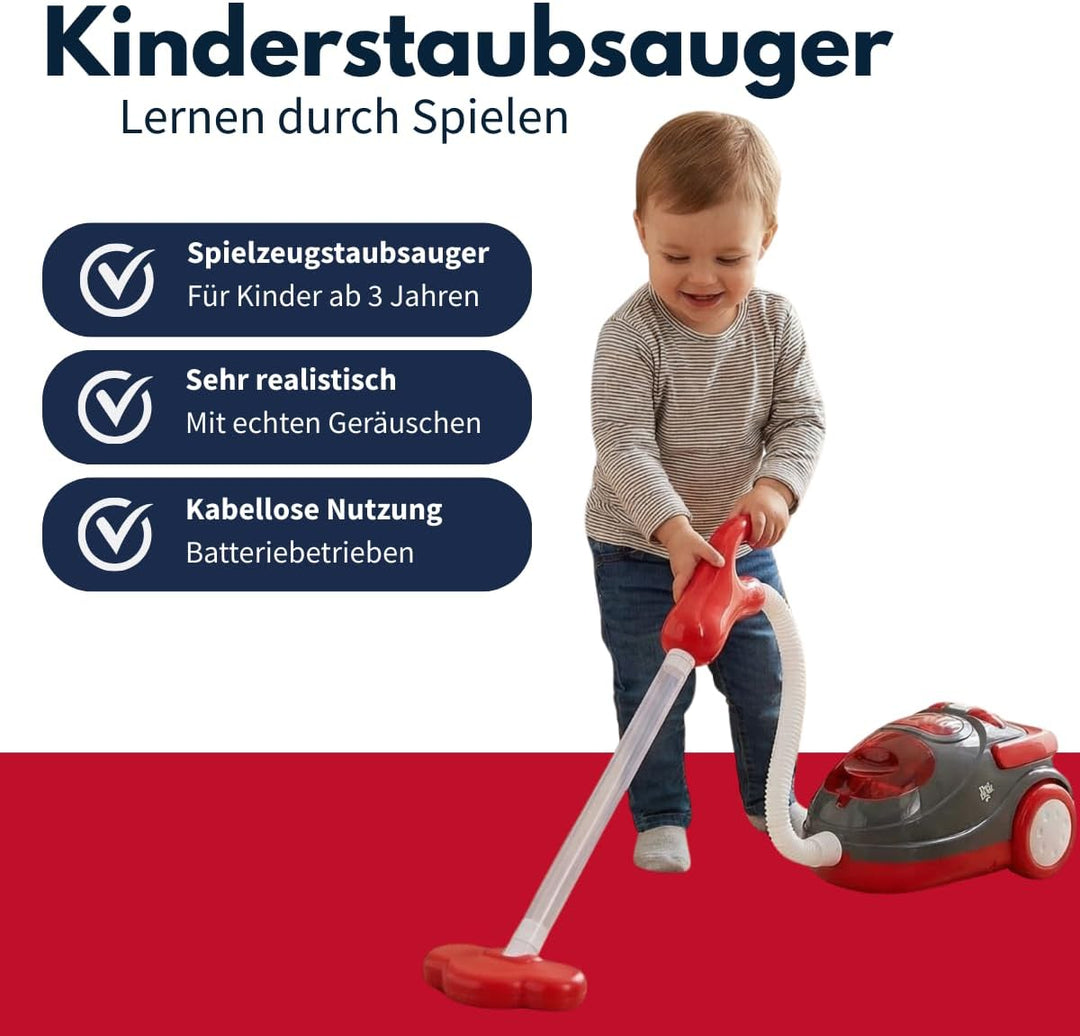 Dirt Devil Spielzeug Staubsauger mit Schlauch und Soundeffekten - Kinderstaubsauger mit Wirbelnden P