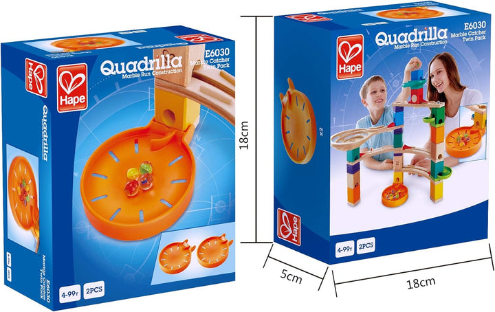 Hape E6020 Medium Set Quadrilla, Kugelbahn mit 44 Bauteilen aus Holz und 50 Murmeln, ab 4 Jahren & E
