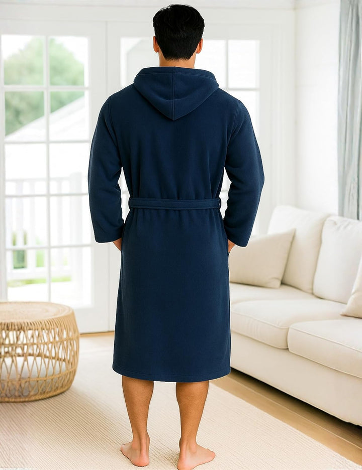 Morgenstern Bademantel Herren Kapuze Frottee 100% Baumwolle Lang Cadiz Salamanca XXL Marine, XXL Mar