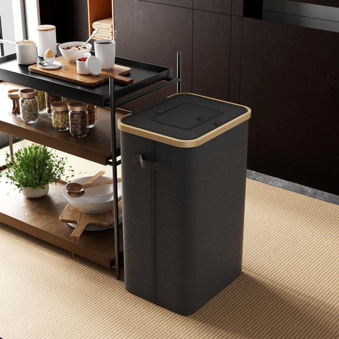 Gelber Sack Ständer Stabil mit Deckel - Grosser Mülleimer & Müllsackhalter für Küche & Haushalt | 70