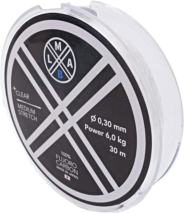 Fluorocarbon Vorfach LMAB 100 Pro Made in Japan, Vorfach-Schnur, Angel-Schnur für Hecht, Zander & Ba