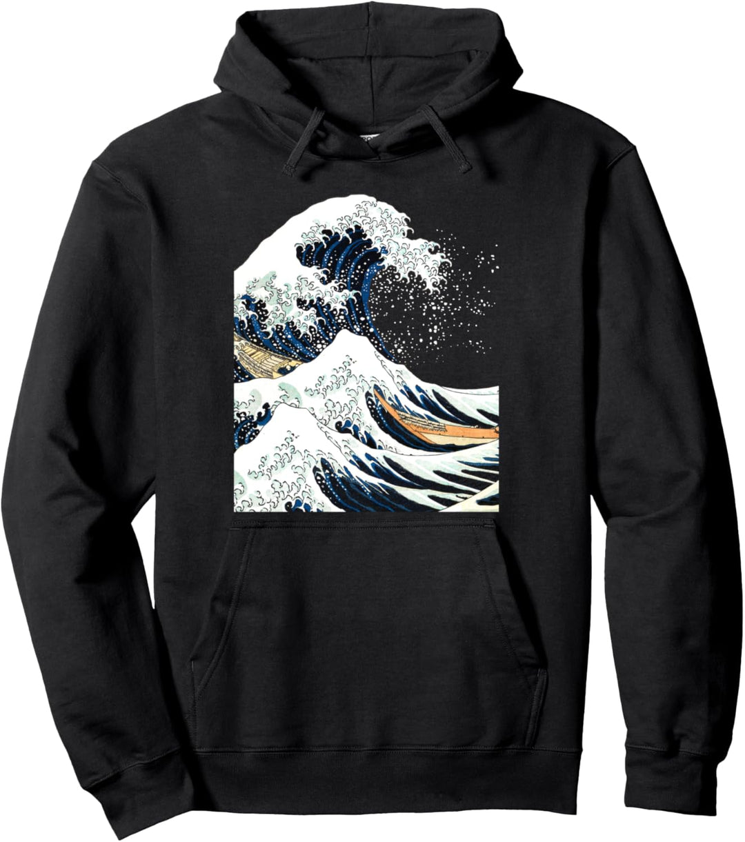 Die grosse Welle von Kanagawa Hokusai japanische Kunst Pullover Hoodie