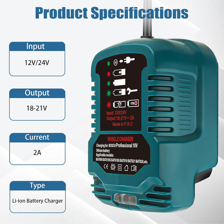 Mini Ladegerät für Bosch Professional 18V System GBA Ladestation mit LED-Anzeige Kompatibel mit Bosc