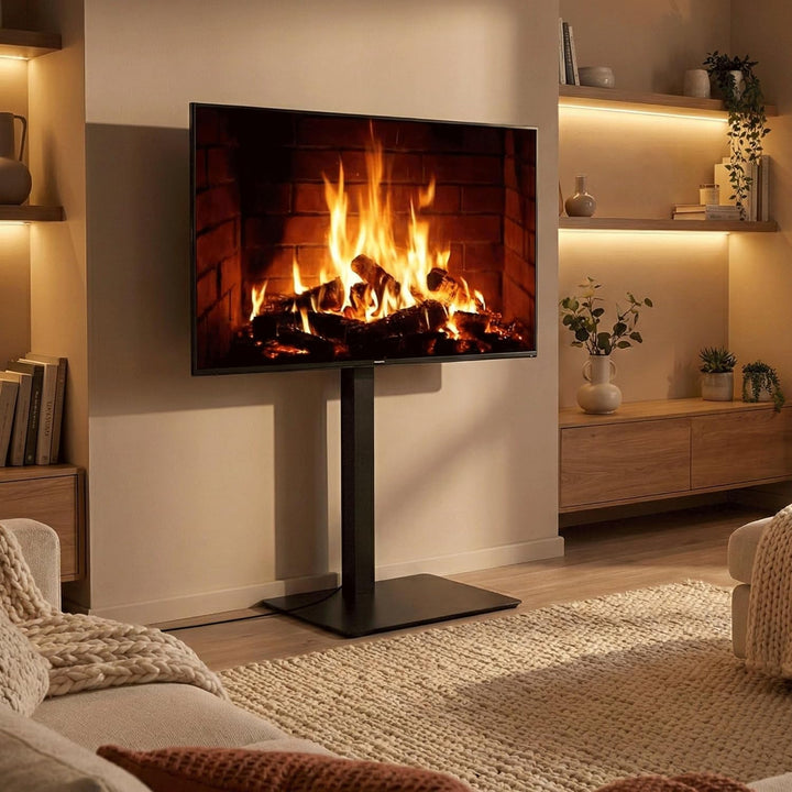 CLP TV Ständer für 55-57 Zoll VESA 100x100 bis 600x400, Stabiler universal Standfuss, Fernseher bela
