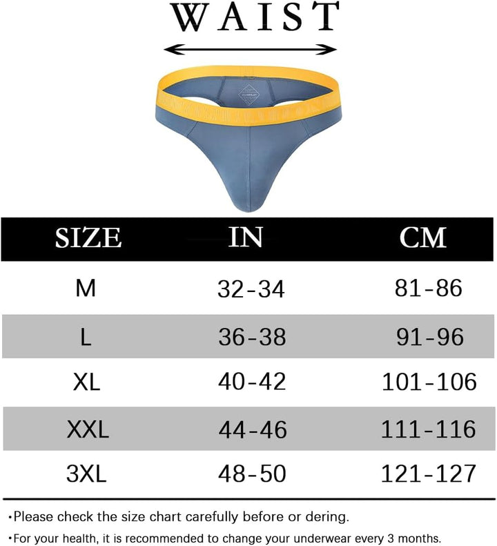 BIATWOWR Herren Strings Unterwäsche G Strings Herren Sexy Klassischer Tanga Slip mit einem Breiten G