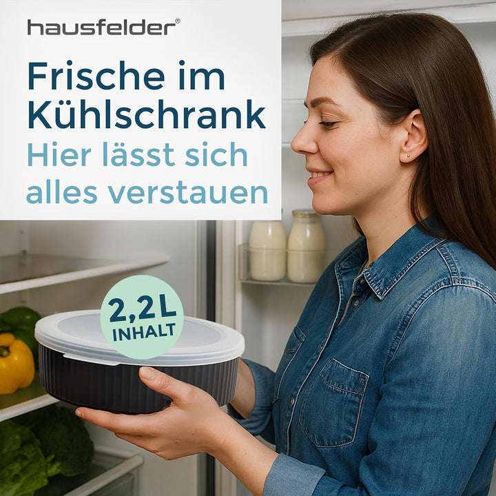 Hausfelder Vorratsdosen, 6er Set, 2x2 | 6er Set, 2x2, mit Deckel, Vorratsdosen, Frischhaltedose, Gef