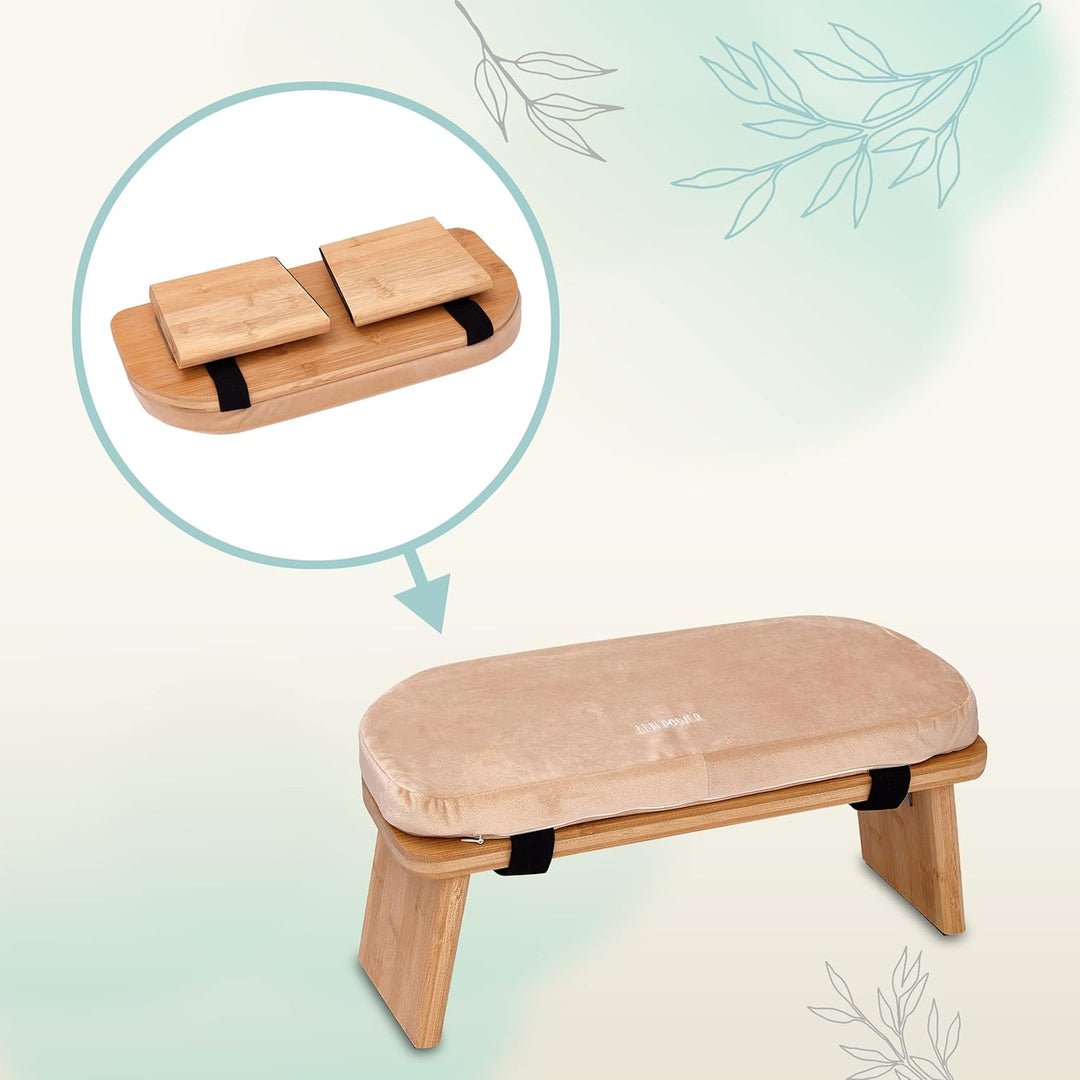 Yoga Bench, klappbare Yoga Bank aus Holz, ergonomische Meditationsbank, Gebetshocker für spirituelle