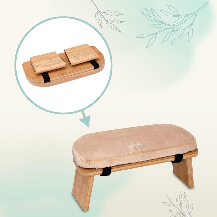 Yoga Bench, klappbare Yoga Bank aus Holz, ergonomische Meditationsbank, Gebetshocker für spirituelle